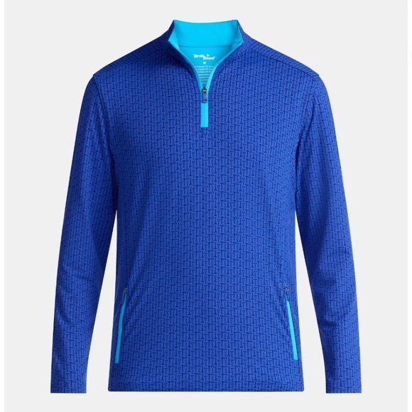 Birdie Bound Mens Long Sleeve Quarter Zip Pullover in Golf Tee Print Size Small - Picture 3 of 4